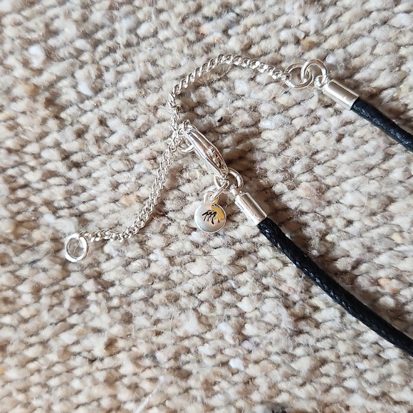 Madewell Silver Puffy Heart On Cord Necklace - Picture 3 of 4